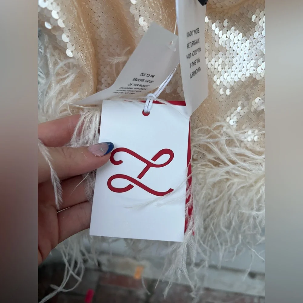 L’ Academie by Marianna Ceci Sequin Cami in Blush Nude New With Tags! - Picture 7 of 9